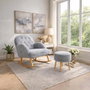Atelier Del Sofa Dügmeli - Conjunto de Sillón y Puff Gris